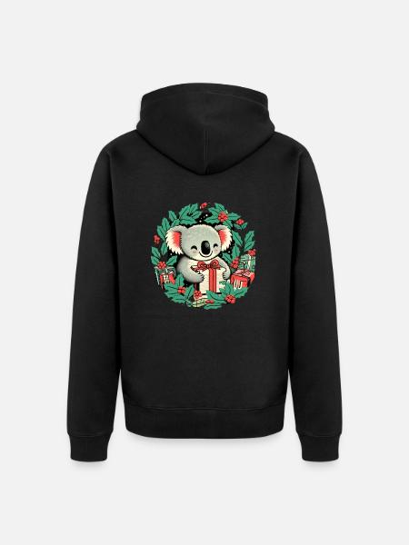 Christmas koala Bear - Unisex Premium Organic Zip Hoodie - black