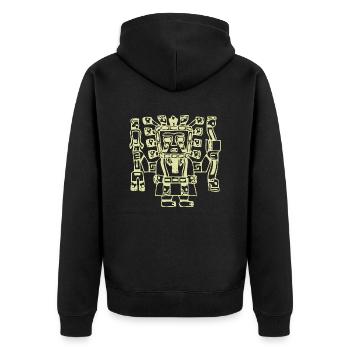 Maya Mexique Aztèque Mexicain Tribar Crâne Indien Inca - Veste à capuche bio Premium Unisexe - noir - Dos - Nico (187cm)
