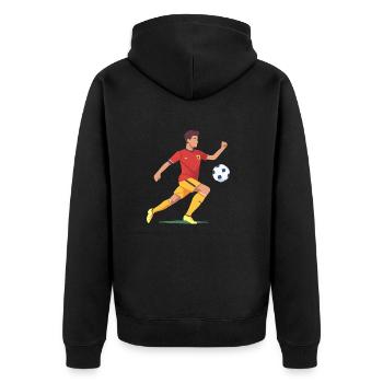 Soccer players in action - Unisex Premium Organic Zip Hoodie - black - Back - Nico (187cm)