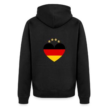 Coeur étoile l’Allemagne - Veste à capuche bio Premium Unisexe - noir - Dos - Nico (187cm)