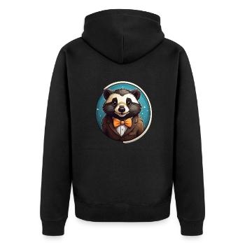 Funny Panda Bear - Unisex Premium Organic Zip Hoodie - black - Back - Nico (187cm)