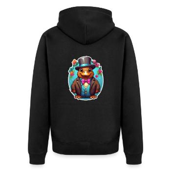 Bande dessinée drôle d’ornithorynque - Veste à capuche bio Premium Unisexe - noir - Dos - Nico (187cm)