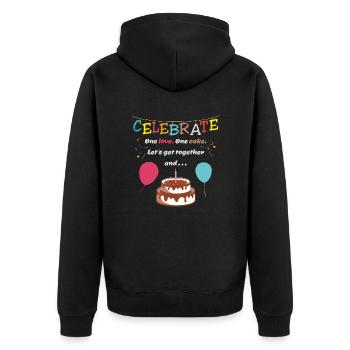 Geburtstagsjingle - Birthday - One love one cake - Unisex Premium Organic Zip Hoodie - black - Back - Nico (187cm)