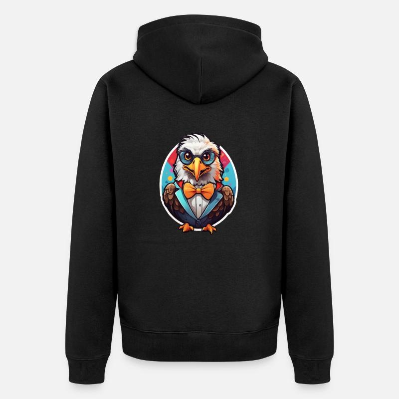 Bande dessinée Funny Eagle - Veste à capuche bio Premium Unisexe - noir