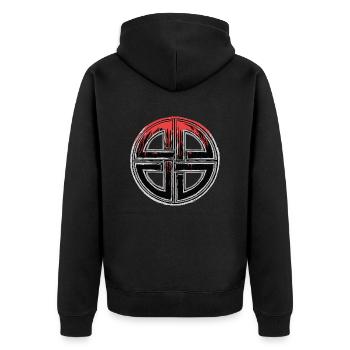 Shield Knot - Unisex Premium Organic Zip Hoodie - black - Back - Nico (187cm)