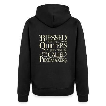 Quilting Are The Quilters Called Piecemake - Unisex Premium Bio Zip Hoodie - Schwarz - Hinten - Nico (187cm)
