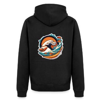 Japan Sushi Sea - Unisex Premium Organic Zip Hoodie - black - Back - Nico (187cm)