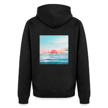 Summer vibes - Unisex Premium Bio Zip Hoodie - Schwarz - Hinten - Nico (187cm)