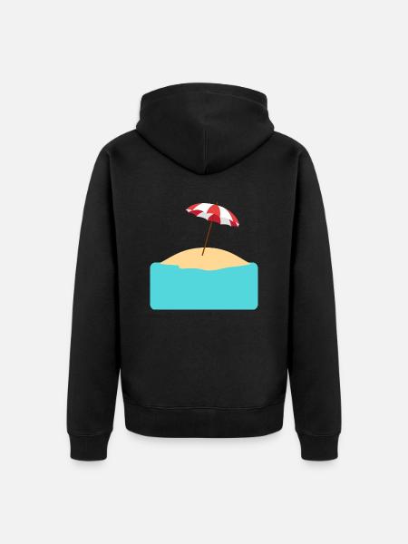 Plage avec île à remplir - Veste à capuche bio Premium Unisexe - noir