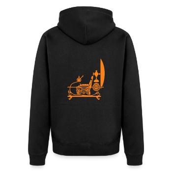 the time machine - Unisex Premium Organic Zip Hoodie - black - Back - Nico (187cm)