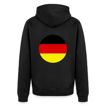Drapeau Allemagne Allemagne Trois couleurs Vector Rond - Veste à capuche bio Premium Unisexe - noir - Dos - Nico (187cm)