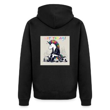 Keine Motivation - Unisex Premium Bio Zip Hoodie - Schwarz - Hinten - Nico (187cm)