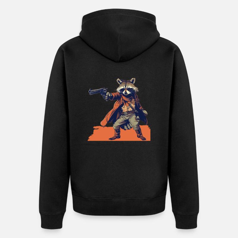 Pistolero raton laveur - Veste à capuche bio Premium Unisexe - noir