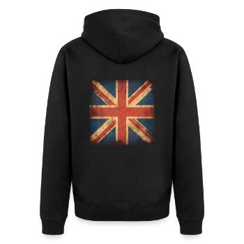 United Kingdom British Flag UK Souvenir - Veste à capuche bio Premium Unisexe - noir - Dos - Nico (187cm)