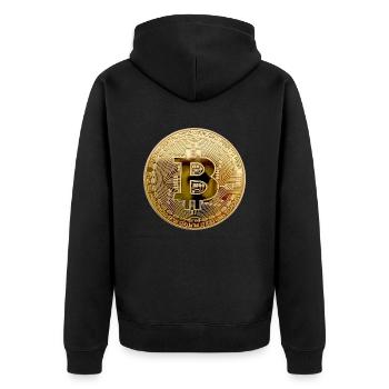 Monnaie Bitcoin - Veste à capuche bio Premium Unisexe - noir - Dos - Nico (187cm)