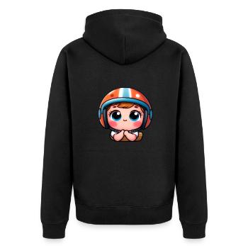 Baby with Helmet - Adorable Protection - Unisex Premium Organic Zip Hoodie - black - Back - Nico (187cm)