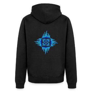 Infinite Ice Flames - Unisex Premium Organic Zip Hoodie - black - Back - Nico (187cm)