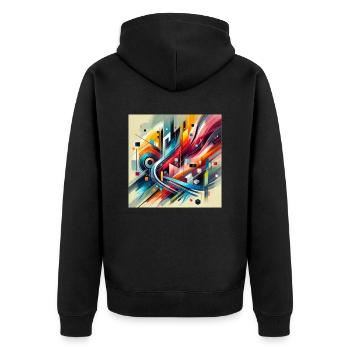 Living Harmony - Peinture abstraite - Veste à capuche bio Premium Unisexe - noir - Dos - Nico (187cm)