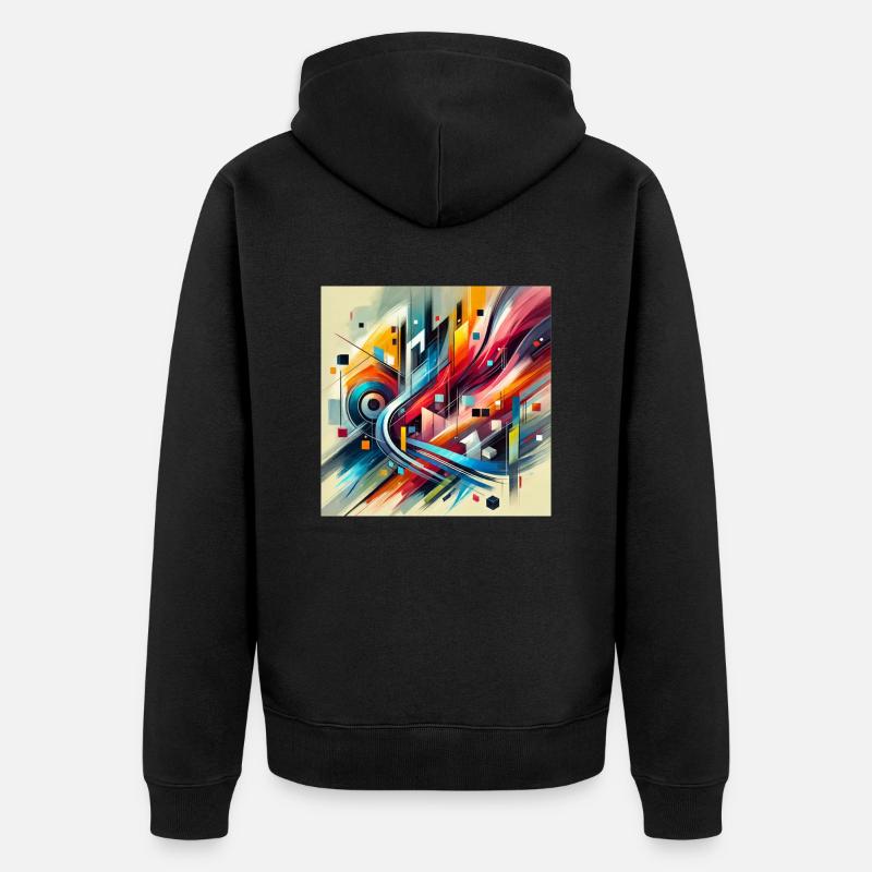 Lebendige Harmonie - Abstraktes Gemälde - Unisex Premium Bio Zip Hoodie - Schwarz