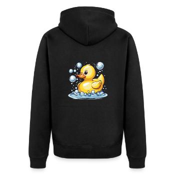 Canard de bain des vacances d’été - Veste à capuche bio Premium Unisexe - noir - Dos - Nico (187cm)