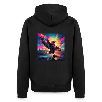 Aigle royal fluo - Veste à capuche bio Premium Unisexe - noir - Dos - Nico (187cm)
