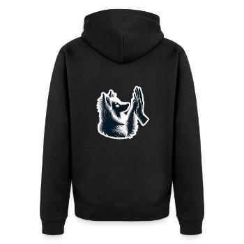 Hundefreund - Unisex Premium Bio Zip Hoodie - Schwarz - Hinten - Nico (187cm)
