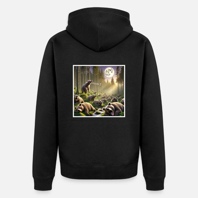 Sommeil d’ours fort - Veste à capuche bio Premium Unisexe - noir