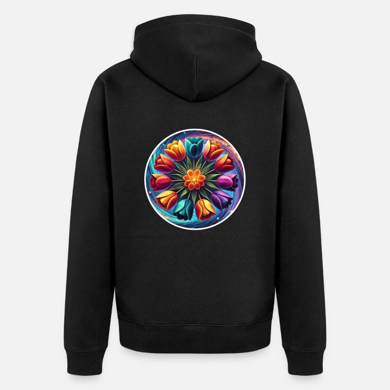 Couronne de tulipe - Veste à capuche bio Premium Unisexe - noir
