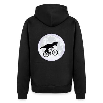 Mond - Unisex Premium Bio Zip Hoodie - Schwarz - Hinten - Nico (187cm)