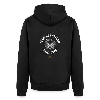 Team Groom Bachelor Party Shirt - Unisex Premium Organic Zip Hoodie - black - Back - Nico (187cm)