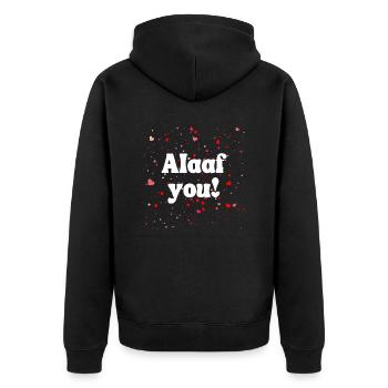 Alaaf you Köln Karneval Fasching feiern Kölsch - Unisex Premium Bio Zip Hoodie - Schwarz - Hinten - Nico (187cm)