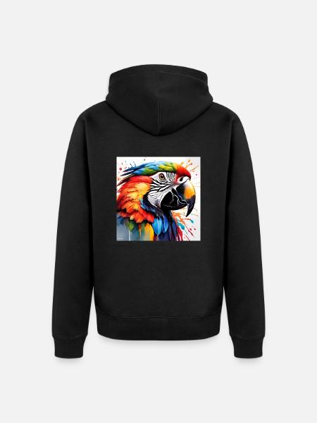 Parrot coloured - Unisex Premium Organic Zip Hoodie - black