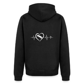 Heartbeat Harmonica - Unisex Premium Organic Zip Hoodie - black - Back - Nico (187cm)