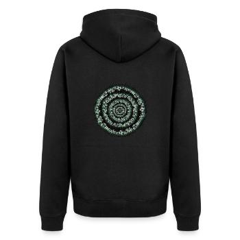 Magischer Kreis - Unisex Premium Bio Zip Hoodie - Schwarz - Hinten - Nico (187cm)