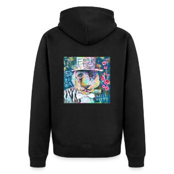 Lion chanceux - Veste à capuche bio Premium Unisexe - noir - Dos - Nico (187cm)