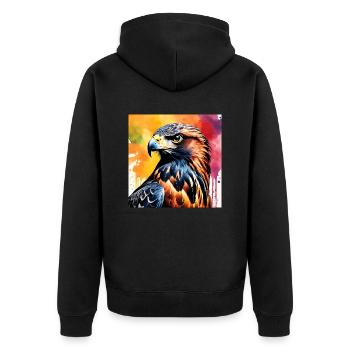 Faucon - Veste à capuche bio Premium Unisexe - noir - Dos - Nico (187cm)