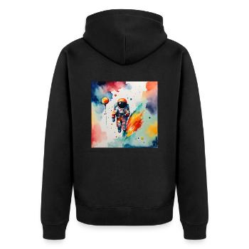Astronaute - Veste à capuche bio Premium Unisexe - noir - Dos - Nico (187cm)