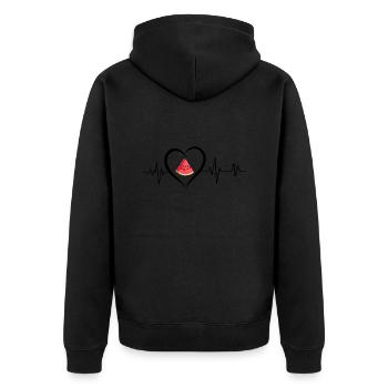 battement de cœur pastèque - Veste à capuche bio Premium Unisexe - noir - Dos - Nico (187cm)