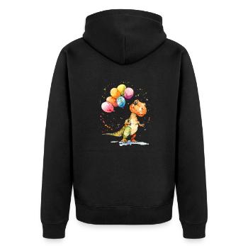 C’est l’anniversaire d’un dinosaure ? - Veste à capuche bio Premium Unisexe - noir - Dos - Nico (187cm)