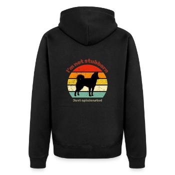 Retro Husky - Unisex Premium Organic Zip Hoodie - black - Back - Nico (187cm)