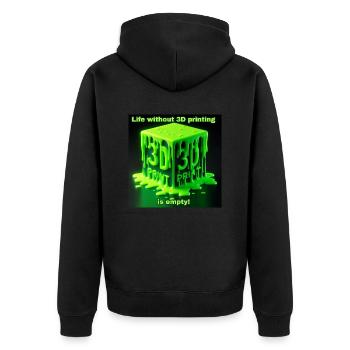 3D Printing Motif 2 - Unisex Premium Organic Zip Hoodie - black - Back - Nico (187cm)