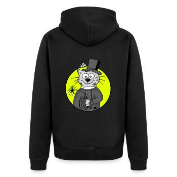 Ramoneur rétro chat - Veste à capuche bio Premium Unisexe - noir - Dos - Nico (187cm)