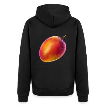 Vaporwave Mango - Unisex Premium Bio Zip Hoodie - Schwarz - Hinten - Nico (187cm)