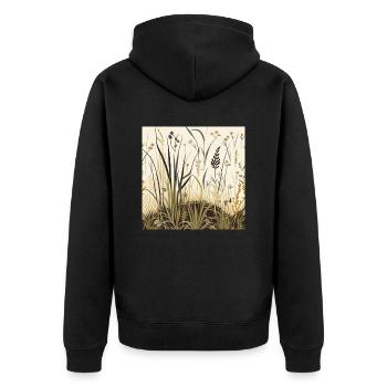 Wildblumenwiese - Unisex Premium Bio Zip Hoodie - Schwarz - Hinten - Nico (187cm)