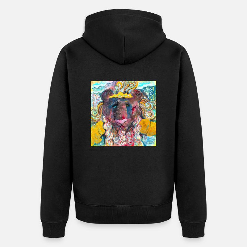 Lion guerrier - Veste à capuche bio Premium Unisexe - noir