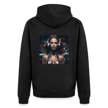 Fille techno - Veste à capuche bio Premium Unisexe - noir - Dos - Nico (187cm)