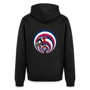 USA bmx - Veste à capuche bio Premium Unisexe - noir - Dos - Nico (187cm)