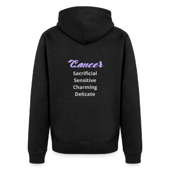 Logo signe astrologique "Cancer" - Veste à capuche bio Premium Unisexe - noir - Dos - Nico (187cm)