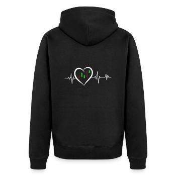 battement de cœur boursier - Veste à capuche bio Premium Unisexe - noir - Dos - Nico (187cm)