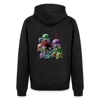 DDD - Unisex Premium Bio Zip Hoodie - Schwarz - Hinten - Nico (187cm)